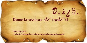 Demetrovics Árpád névjegykártya
